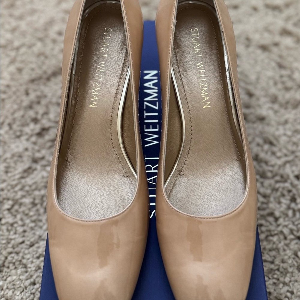 Stuart Weitzman Nude Patent Leather Heels